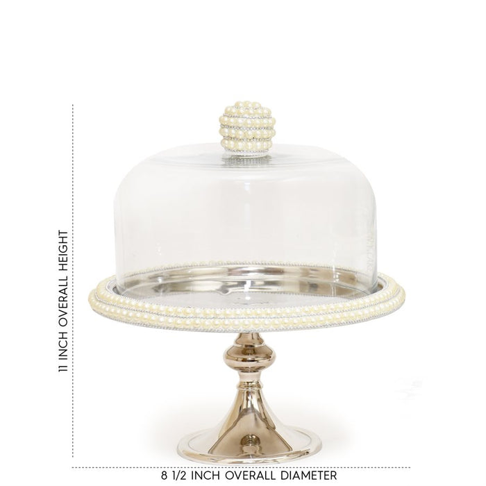 8 1/2" Silver Pearl Cake Stand by NY Cake - NY Cake | Cake Decorating & Baking Supplies