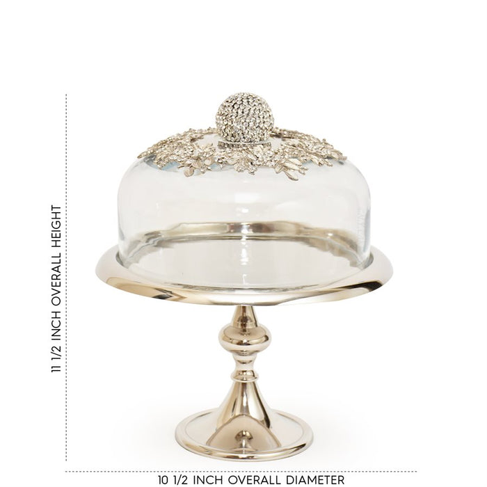 10 1/2" Silver Cake Stand w/ Jeweled Dome by NY Cake - NY Cake | Cake Decorating & Baking Supplies