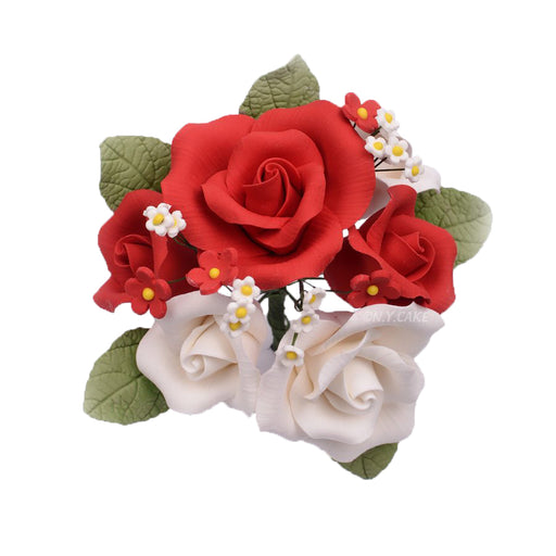 Red Garden Rose Bouquet Sugar Flowers - NY Cake | Cake Decorating & Baking Supplies