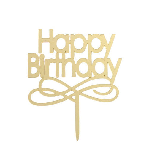 Happy Birthday Cake Topper (Gold) - NY Cake | Cake Decorating & Baking Supplies