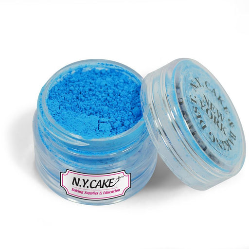 Neon Blue Petal Dust 4 g jar showing bright blue powdered pigment for decorative sugar flowers and cake decorating
