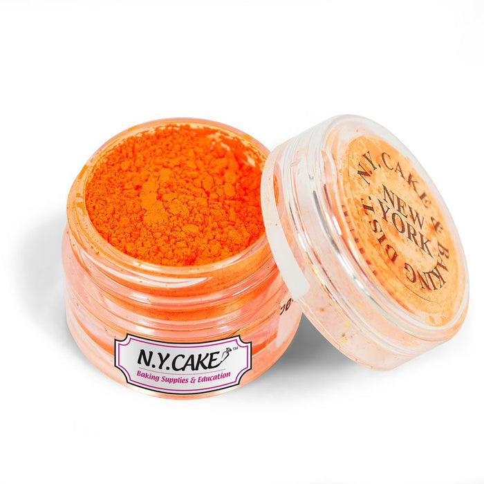Neon Orange Petal Dust 4 g jar with bright orange powdered color for decorative sugar flowers and cake decorating