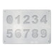 Numbers 2-piece acrylic chocolate mold featuring cavities for digits 0 through 9 used for making detailed chocolate, fondant, and candy decorations.