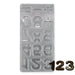 Polycarbonate chocolate mold featuring 15 number-shaped cavities for creating glossy chocolates for birthdays, anniversaries, graduations, and special celebrations.