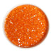 Orange glitter decorating sugar for cakes, cupcakes, cookies and festive desserts.