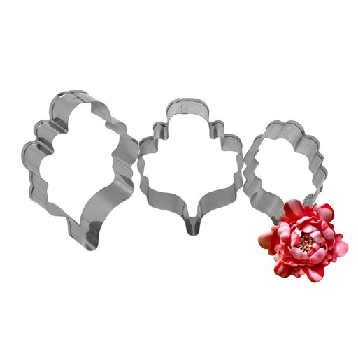 Oriental peony flower cutter set for fondant and gum paste sugar flower cake decorating