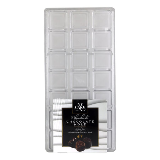 Ridged Square Polycarbonate Chocolate Mold - NY Cake | Cake Decorating & Baking Supplies