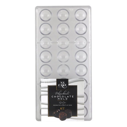 Hemisphere 1" Polycarbonate Chocolate Mold - 24 Cavity - NY Cake | Cake Decorating & Baking Supplies