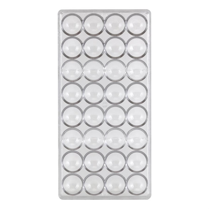 Hemisphere 1" Polycarbonate Chocolate Mold - 32 Cavity - NY Cake | Cake Decorating & Baking Supplies