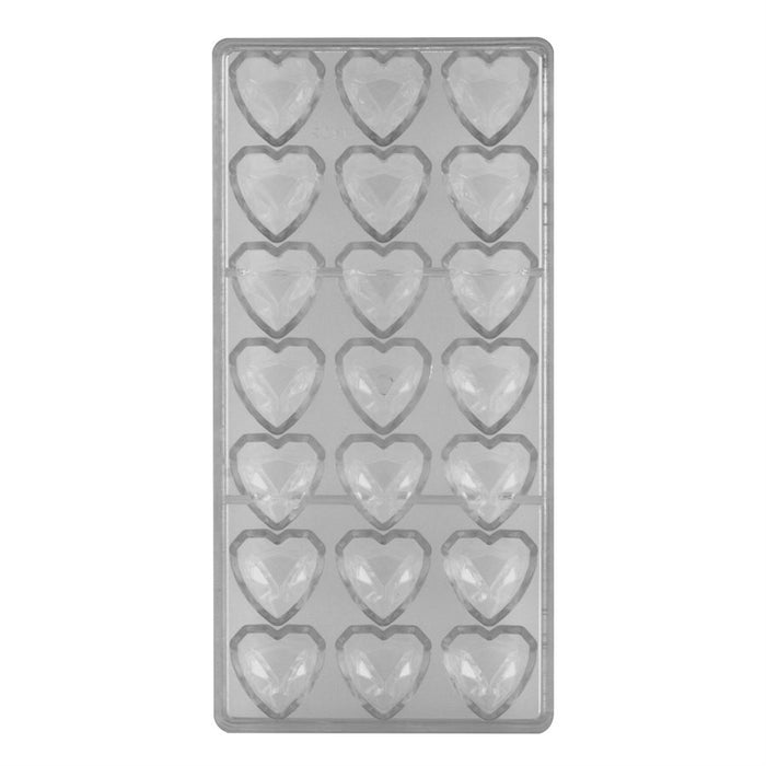 Geo Heart Polycarbonate Chocolate Mold - NY Cake | Cake Decorating & Baking Supplies