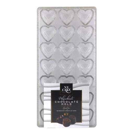 Geo Heart Polycarbonate Chocolate Mold - NY Cake | Cake Decorating & Baking Supplies