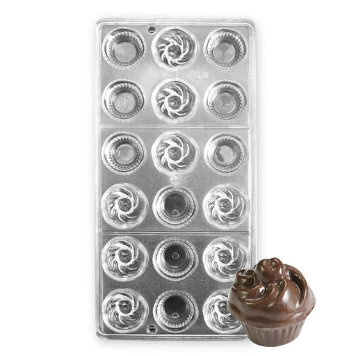 3D Cupcake Polycarbonate Chocolate Mold - NY Cake | Cake Decorating & Baking Supplies