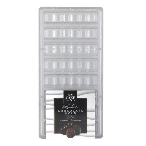 6-Square Bar Polycarbonate Chocolate Mold - NY Cake | Cake Decorating & Baking Supplies