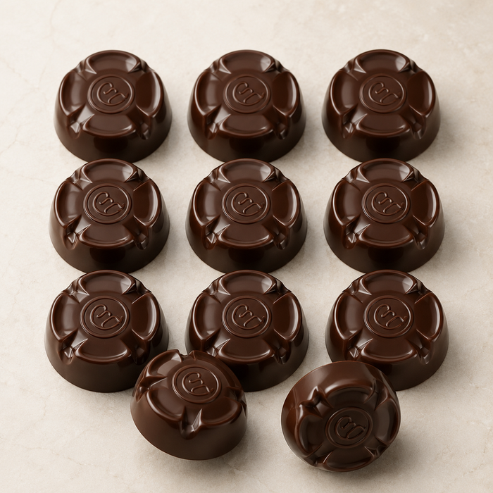 Large Round Polycarbonate Chocolate Mold – 10 Cavities