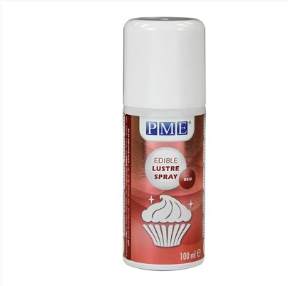 PME red edible lustre spray food color 100 ml for cakes and fondant