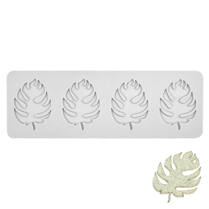 Palm leaf silicone mold for fondant chocolate and tuile lace cake decorations