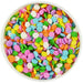 Pastel confetti sprinkles in assorted colors for cakes and desserts