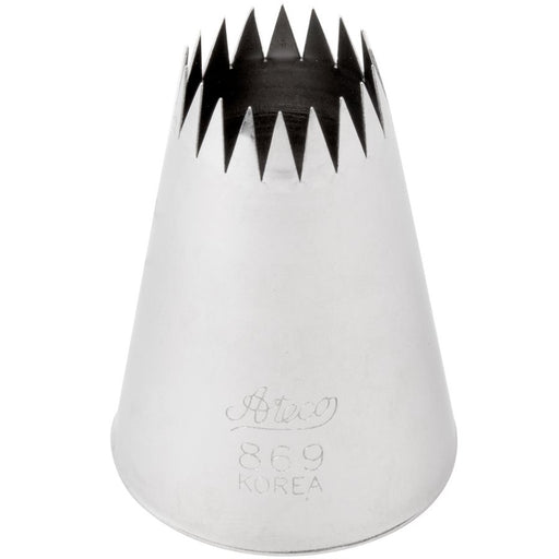 Ateco #869 stainless steel French star piping tip for decorating cakes, cupcakes, cookies and pastries with stars, shells and rosettes