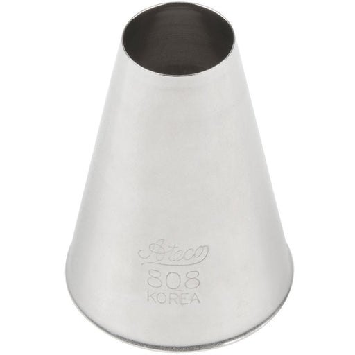 Ateco Plain Round Piping Tip No. 808 stainless steel large decorating tip for buttercream and cake decorating