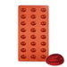 Peach Jellyflex silicone candy mold with 24 peach-shaped cavities for making gummies, jellies, chocolates and specialty confections.