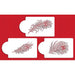Peacock Feather cake stencil set with three detailed feather designs