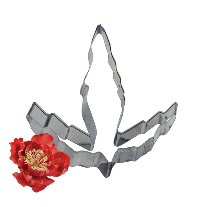 Peony Leaf Cutter 4 x 3 3/4 inch by James Rosselle for gum paste and fondant sugar flowers