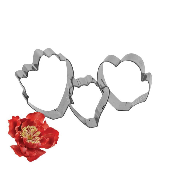 Peony Petal Cutter Set of 3 by James Rosselle for gum paste and fondant sugar flowers