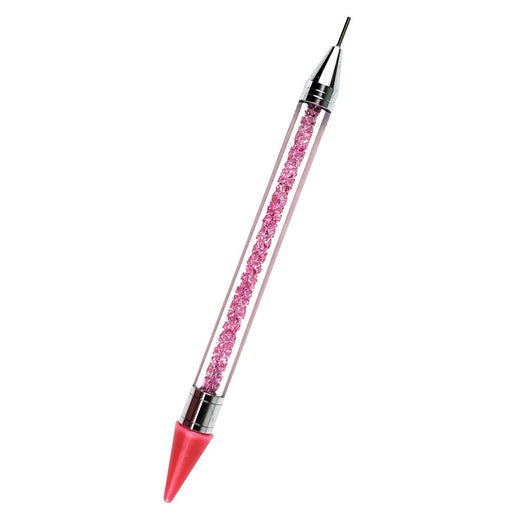 Pink decorating pen with wax pickup and steel tips for dragees, sugar pearls and sprinkles