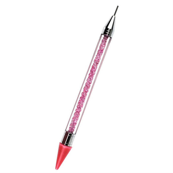 Pink decorating pen with wax pickup and steel tips for dragees, sugar pearls and sprinkles