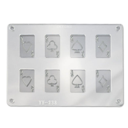 Playing cards 8-cavity acrylic chocolate mold for casino and poker candy