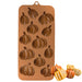 15-cavity pumpkin silicone chocolate mold for making Halloween, fall and Thanksgiving chocolates and candies.