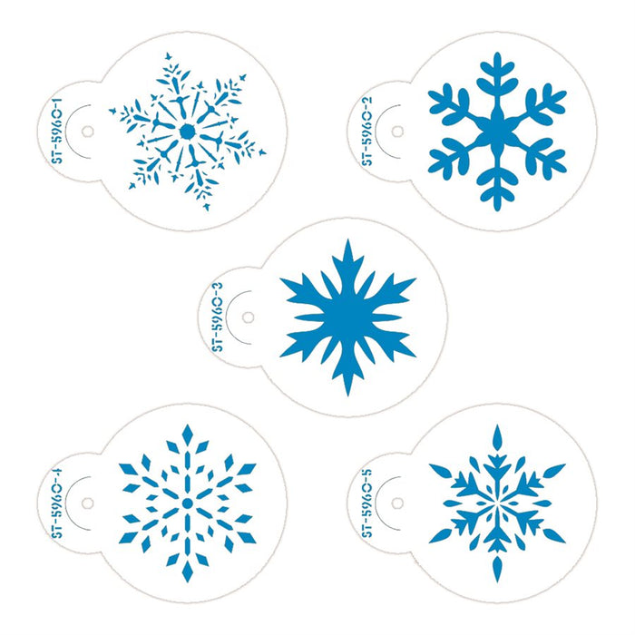 NY Cake Pure Snowflakes 5-piece mini stencil set for Christmas desserts