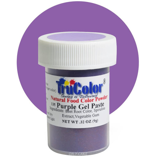 TruColor Purple natural gel paste food coloring for buttercream, fondant, cakes, cookies, macarons, and dessert decorating.