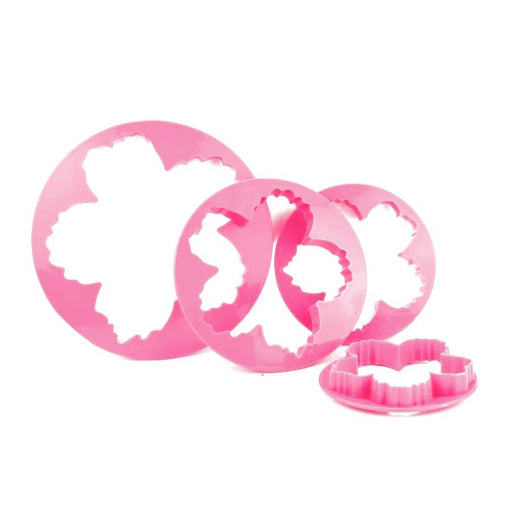 Quick Peony Cutter Set of 4 for creating realistic fondant peony flowers for wedding cakes, cupcakes, cookies and cake decorating.