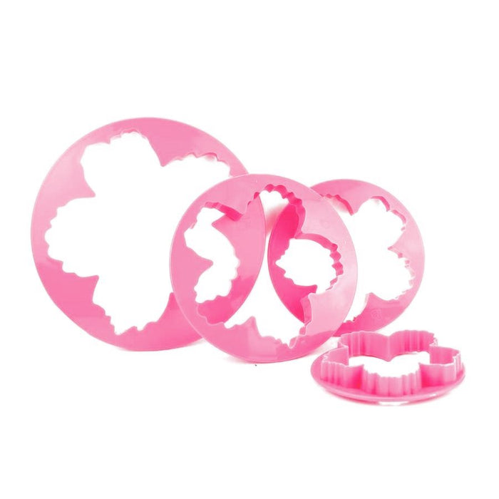 Quick Peony Cutter Set of 4 for creating realistic fondant peony flowers for wedding cakes, cupcakes, cookies and cake decorating.