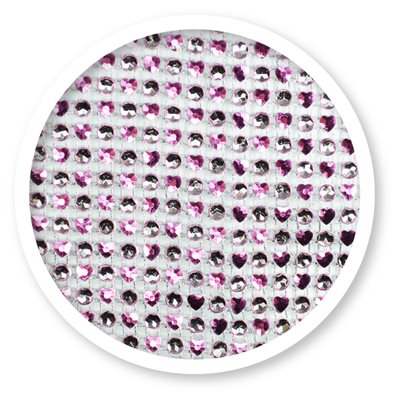 Pink Heart & Silver Dots Rhinestone Cake Bling 10 Yards - NY Cake | Cake Decorating & Baking Supplies