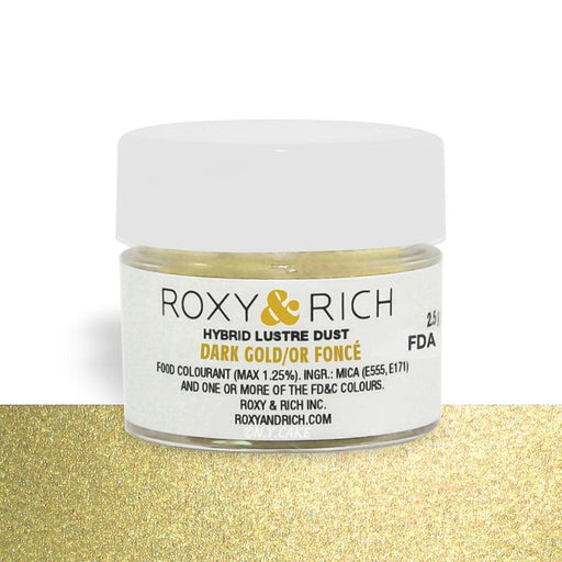 Dark Gold Edible Luster Dust By Roxy Rich 2.5 gram - NY Cake | Cake Decorating & Baking Supplies