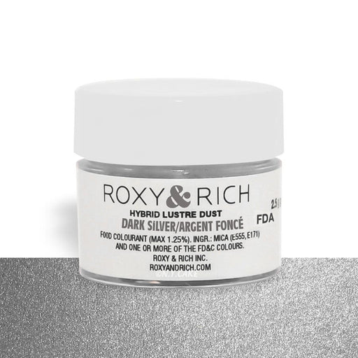 Dark Silver Edible Luster Dust By Roxy Rich 2.5 gram - NY Cake | Cake Decorating & Baking Supplies