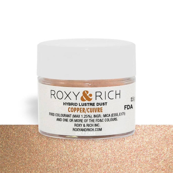 Copper Edible Luster Dust By Roxy Rich 2.5 gram - NY Cake | Cake Decorating & Baking Supplies