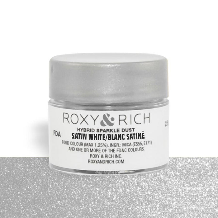 Satin White Edible Hybrid Sparkle Dust By Roxy Rich 2.5 gram - NY Cake | Cake Decorating & Baking Supplies