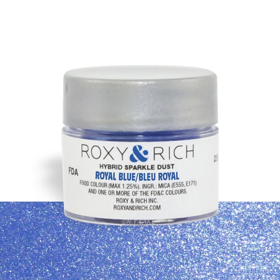 Royal Roxy Color Royal Blue Edible Hybrid Sparkle Dust By Roxy Rich 2.5 gram — NYCake.com