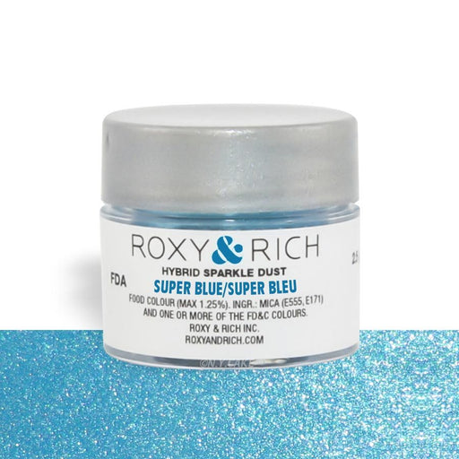 Super Blue Edible Hybrid Sparkle Dust By Roxy Rich 2.5 gram - NY Cake | Cake Decorating & Baking Supplies