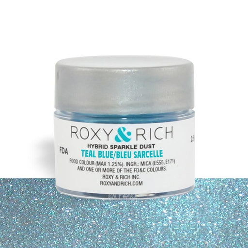 Teal Blue Edible Hybrid Sparkle Dust By Roxy Rich 2.5 gram - NY Cake | Cake Decorating & Baking Supplies