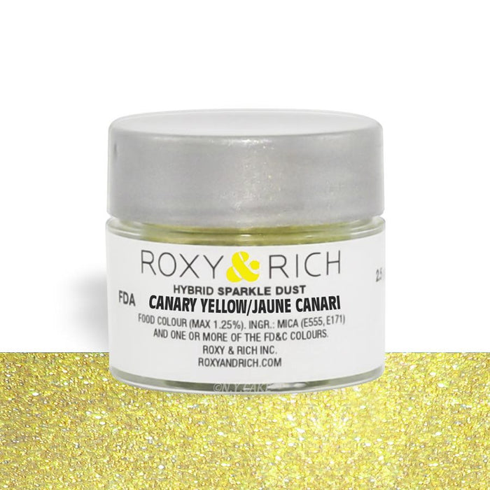 Canary Yellow Edible Hybrid Sparkle Dust By Roxy Rich 2.5 gram - NY Cake | Cake Decorating & Baking Supplies