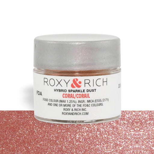 Coral Edible Hybrid Sparkle Dust By Roxy Rich 2.5 gram - NY Cake | Cake Decorating & Baking Supplies