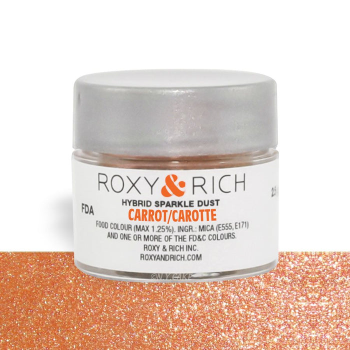 Carrot Edible Hybrid Sparkle Dust By Roxy Rich 2.5 gram - NY Cake | Cake Decorating & Baking Supplies