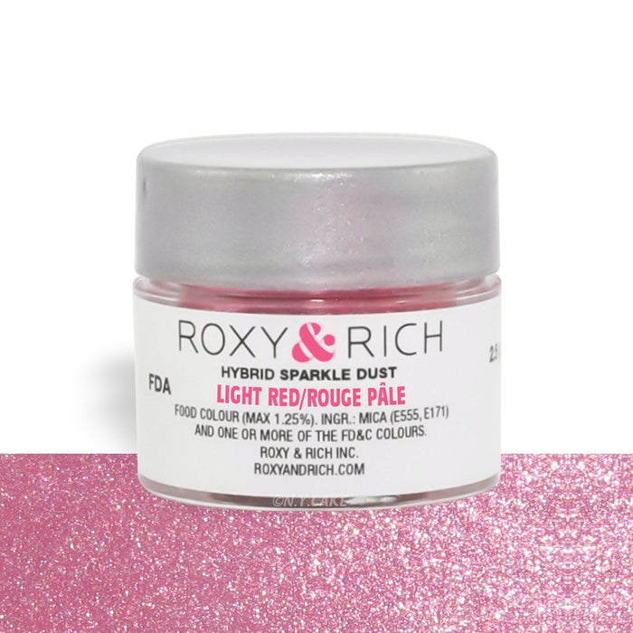 Light Red/Bubblegum Pink Edible Hybrid Sparkle Dust By Roxy Rich 2.5 gram - NY Cake | Cake Decorating & Baking Supplies