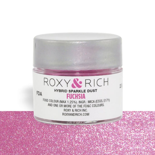 Fuchsia Edible Hybrid Sparkle Dust By Roxy Rich 2.5 gram - NY Cake | Cake Decorating & Baking Supplies