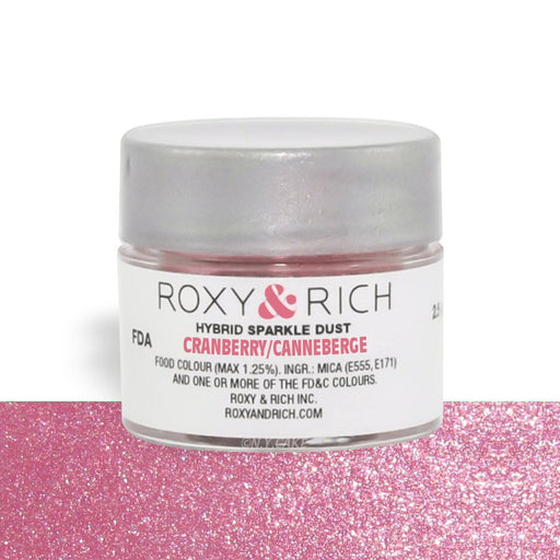 Cranberry Edible Hybrid Sparkle Dust By Roxy Rich 2.5 gram - NY Cake | Cake Decorating & Baking Supplies