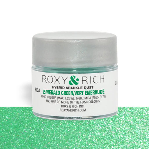 Emerald Green Edible Hybrid Sparkle Dust By Roxy Rich 2.5 gram - NY Cake | Cake Decorating & Baking Supplies